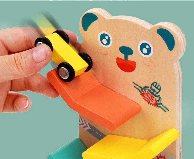 Wooden Bear Race Glider - Wooden Race Tracker - Multi-layer Car Tracks