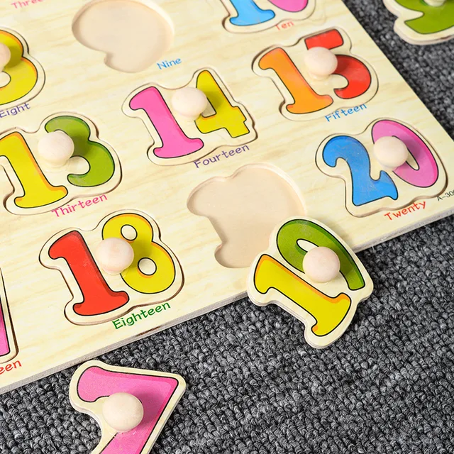 Numbers Peg Board Puzzle Wooden - Wooden Numbers Puzzle -Wooden numbers