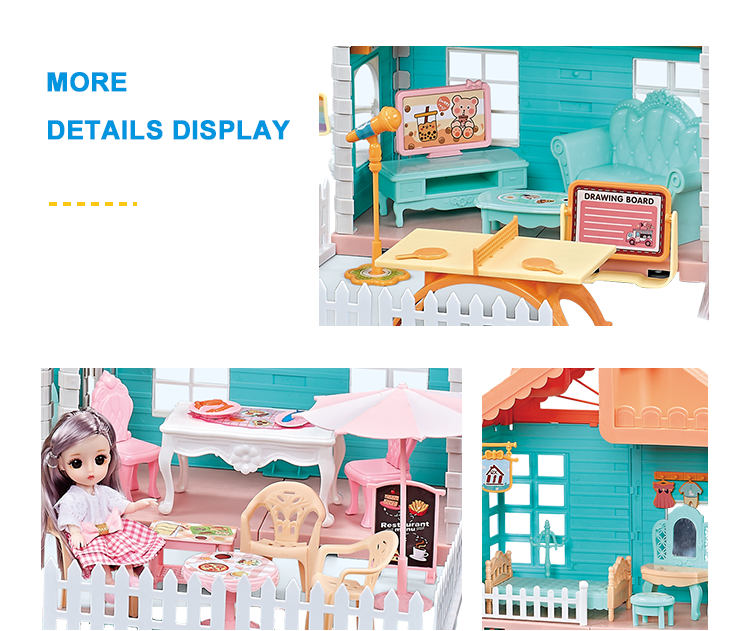 DIY Doll House Cottage – 4-Room Playset for Kids, Ages 3+