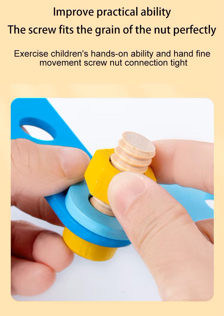Safe and easy-to-grip wooden parts for toddlers and preschoolers