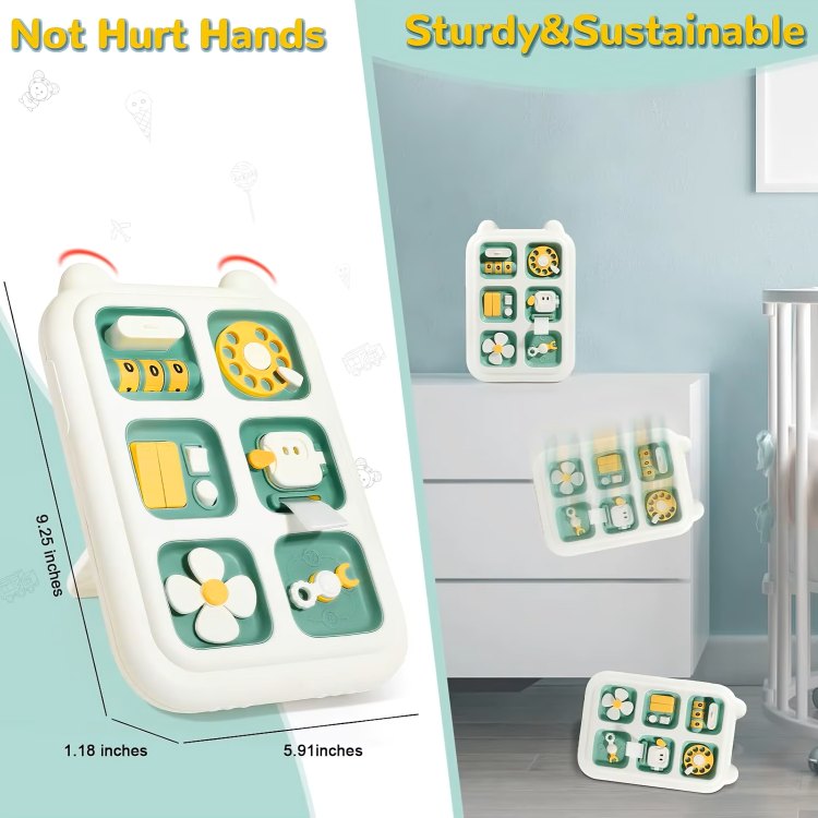 6-in-1 Montessori Busy Board – Sensory Toy for Toddlers (Ages 1–3)