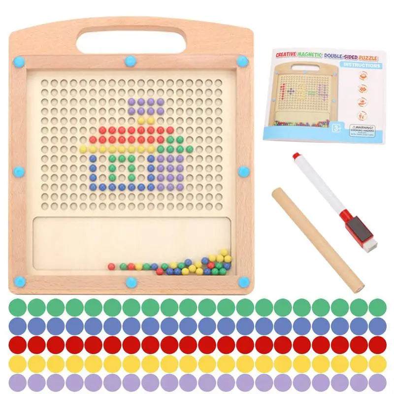 Montessori Magnetic Dots Board - Pattern making Toy for Kids 3+