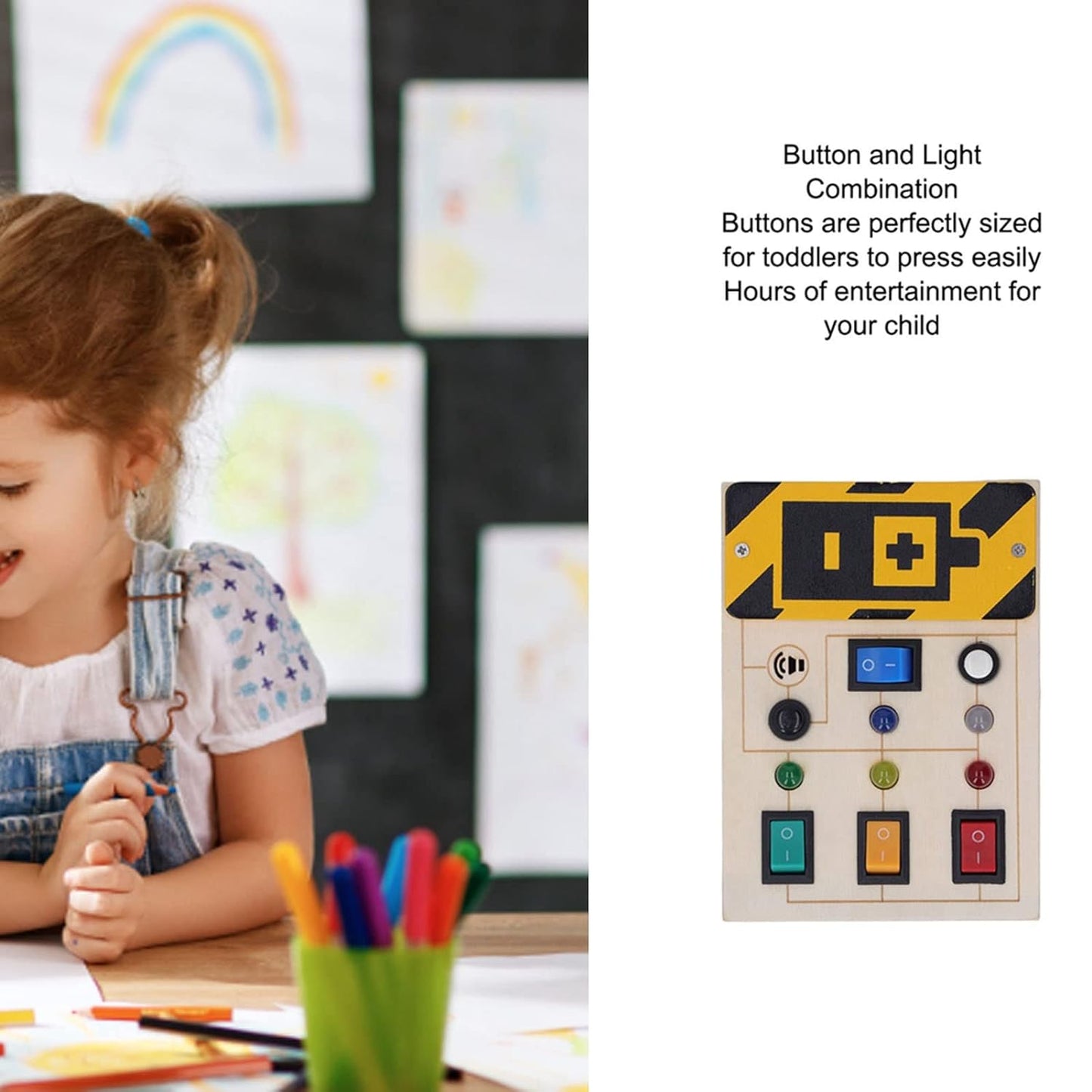LED Light Switch Toy - Educational Light Up Sensory Board