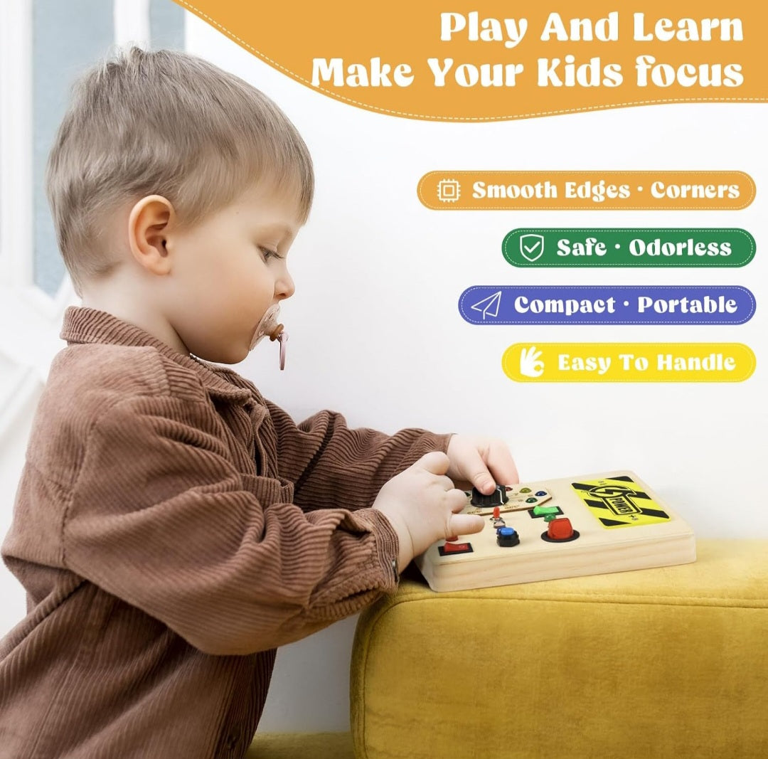 Wooden Switch Board for Toddlers – Safe, Educational & Screen-Free Fun! 