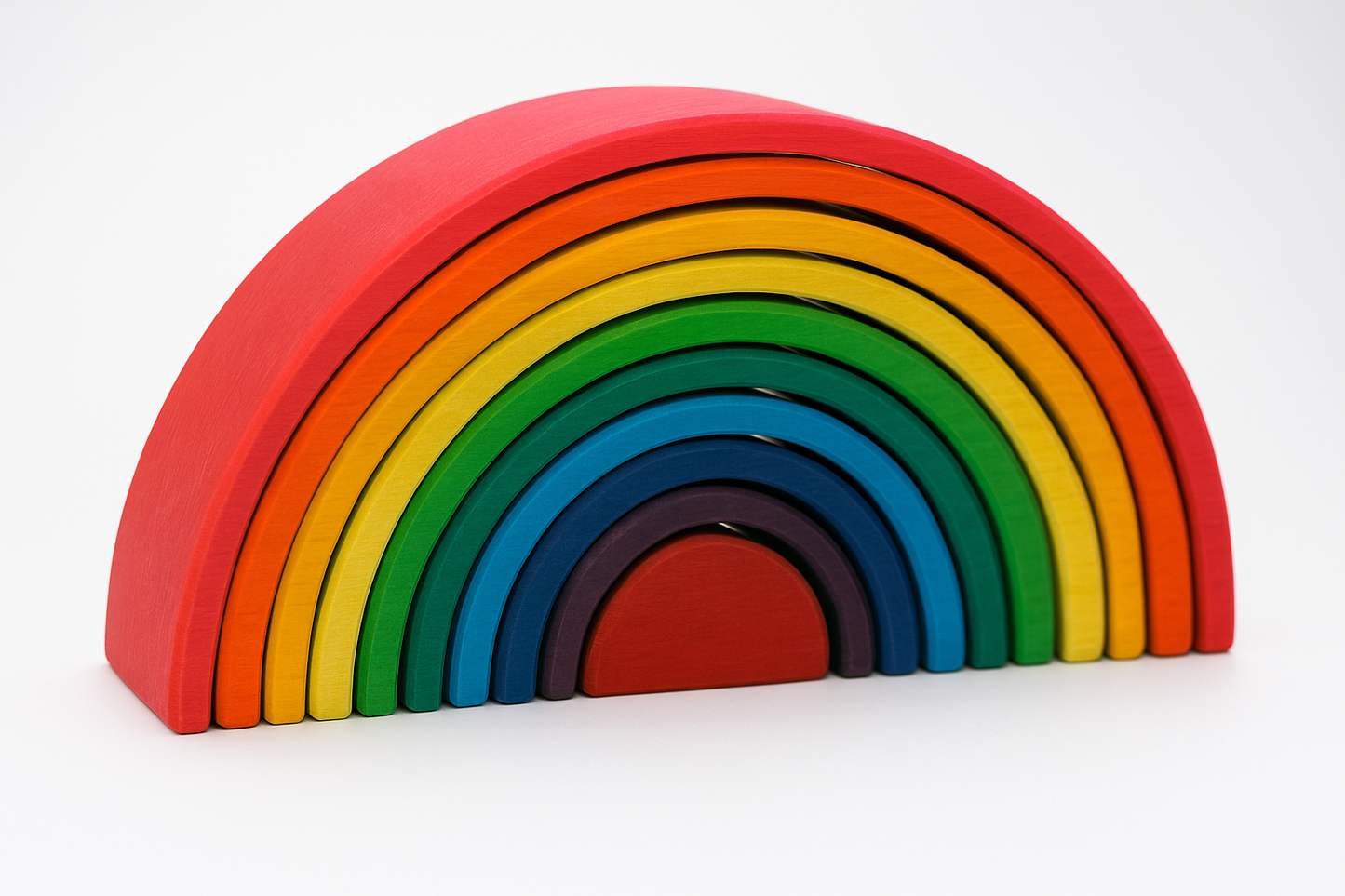 Large Wooden Rainbow Stacker – Montessori Eco-Friendly Toy for Toddlers & Kids 12pcs