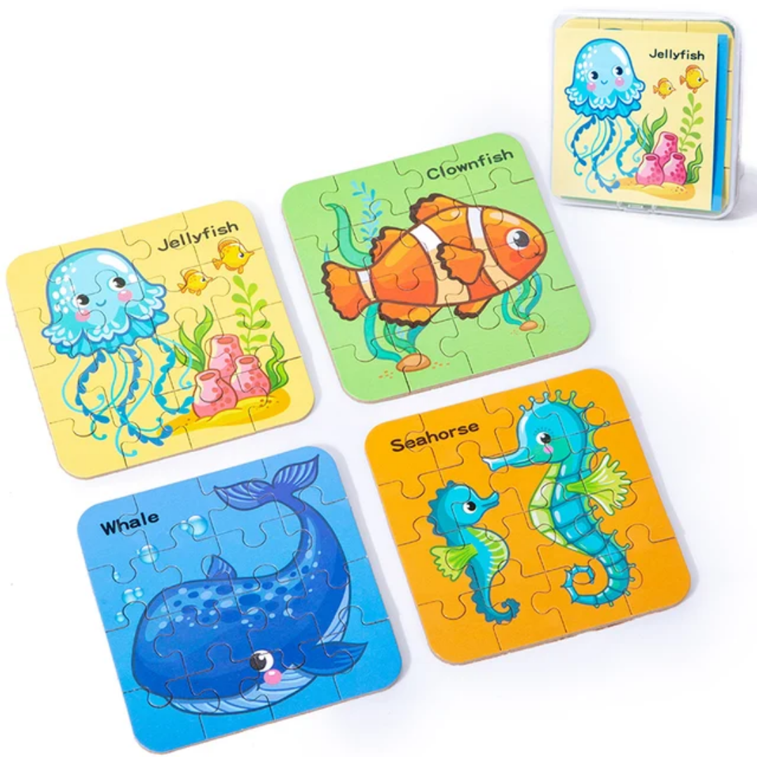 Educational Jigsaw Puzzle Sets for Toddlers – 4 Puzzles per Set