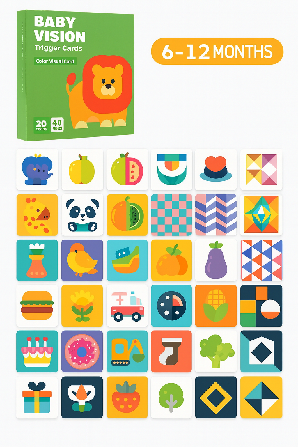 High-Contrast Baby Sensory Cards - Ideal for Early Visual Stimulation