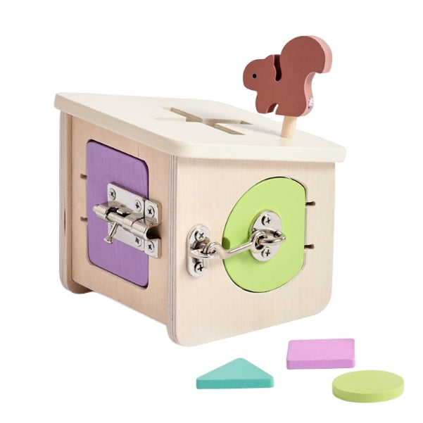 Montessori Wooden Lock Box Toy – Educational Fine Motor Skills Game for Toddlers