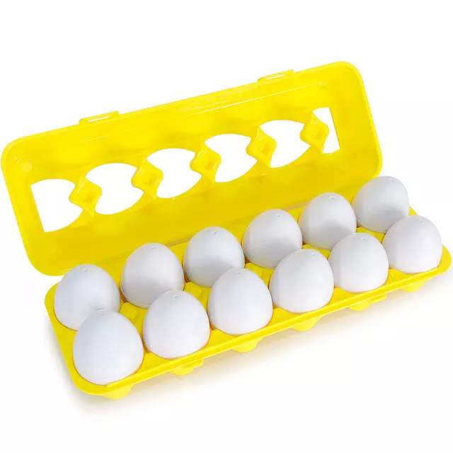 Easter Egg Color & Shape Matching Toy – 12 Piece Educational Egg Set for Toddlers