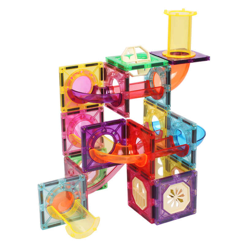 Magnetic Tile Marble Run 100pcs – Reinforced with Rivets
