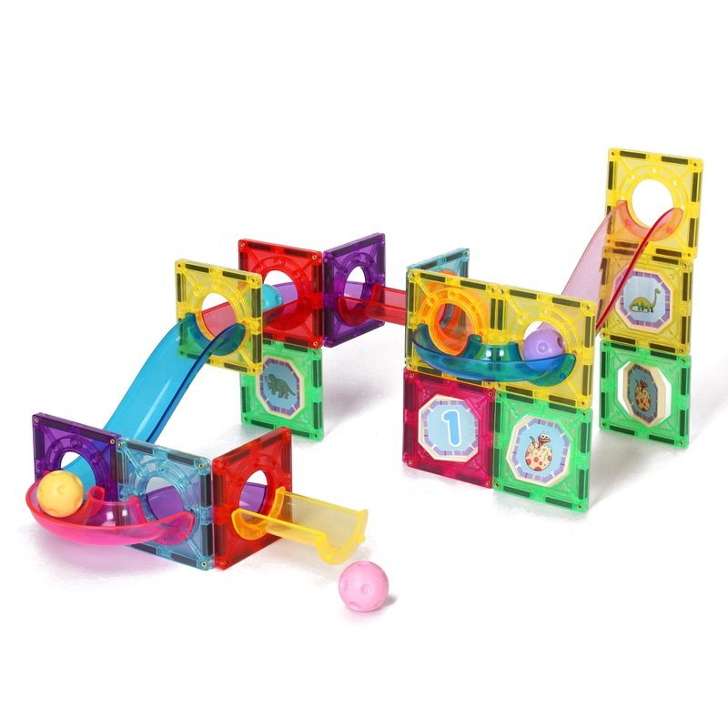 Magnetic Tile Marble Run 80pcs - Reinforced by Rivets