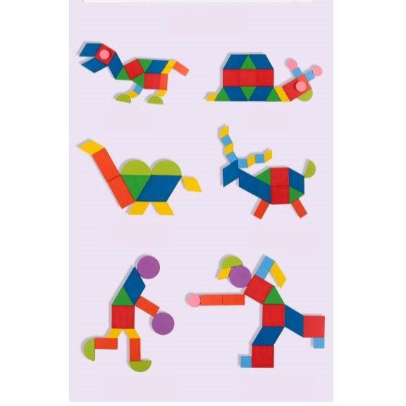 Wooden pattern and Multi Shapes puzzle Type C