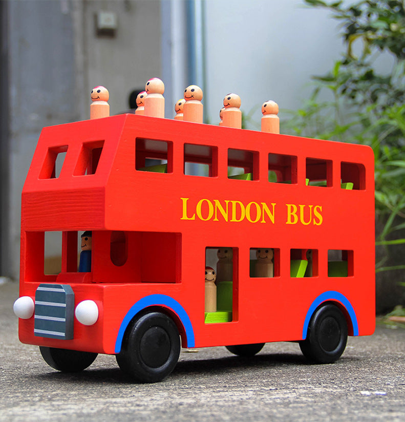 London Bus Wooden Toy – Wooden Bus for Kids