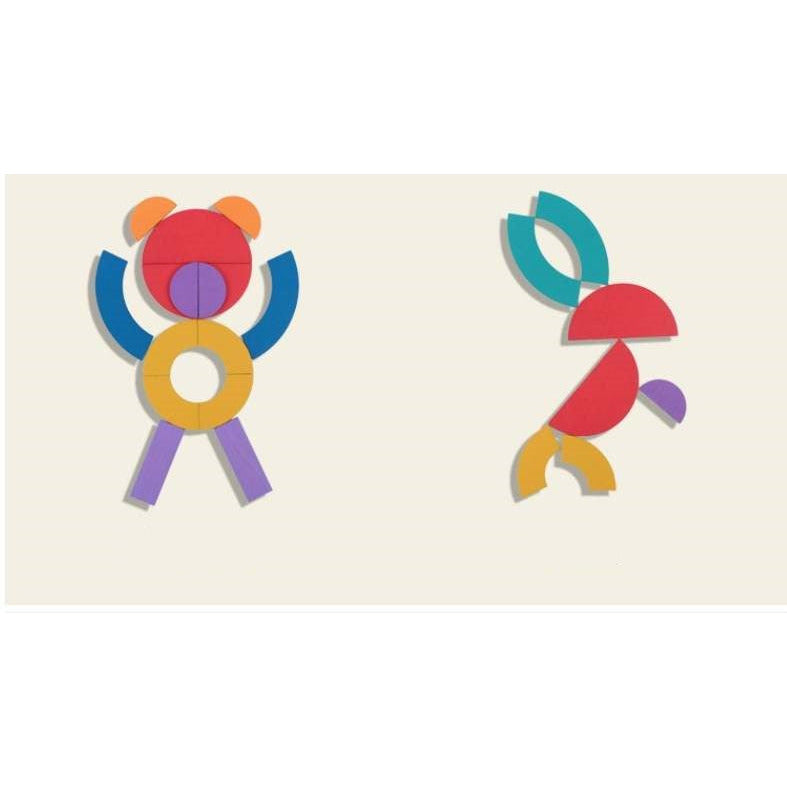 Wooden pattern and Multi Shapes puzzle Type A