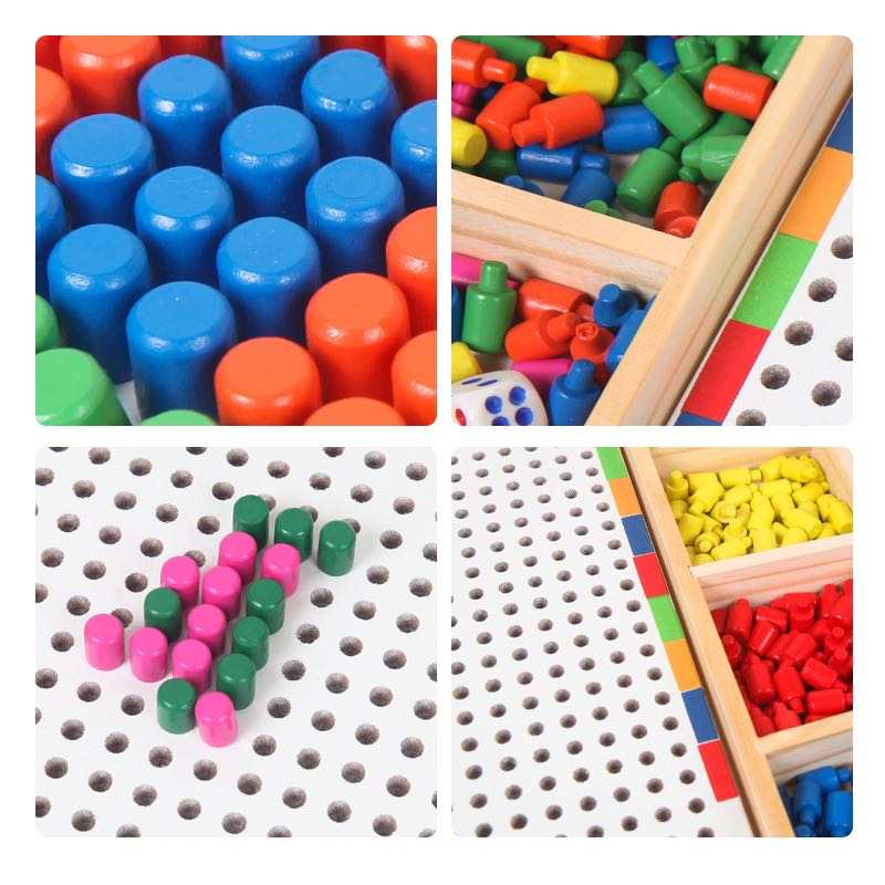 Montessori Wooden Peg Board Toy
