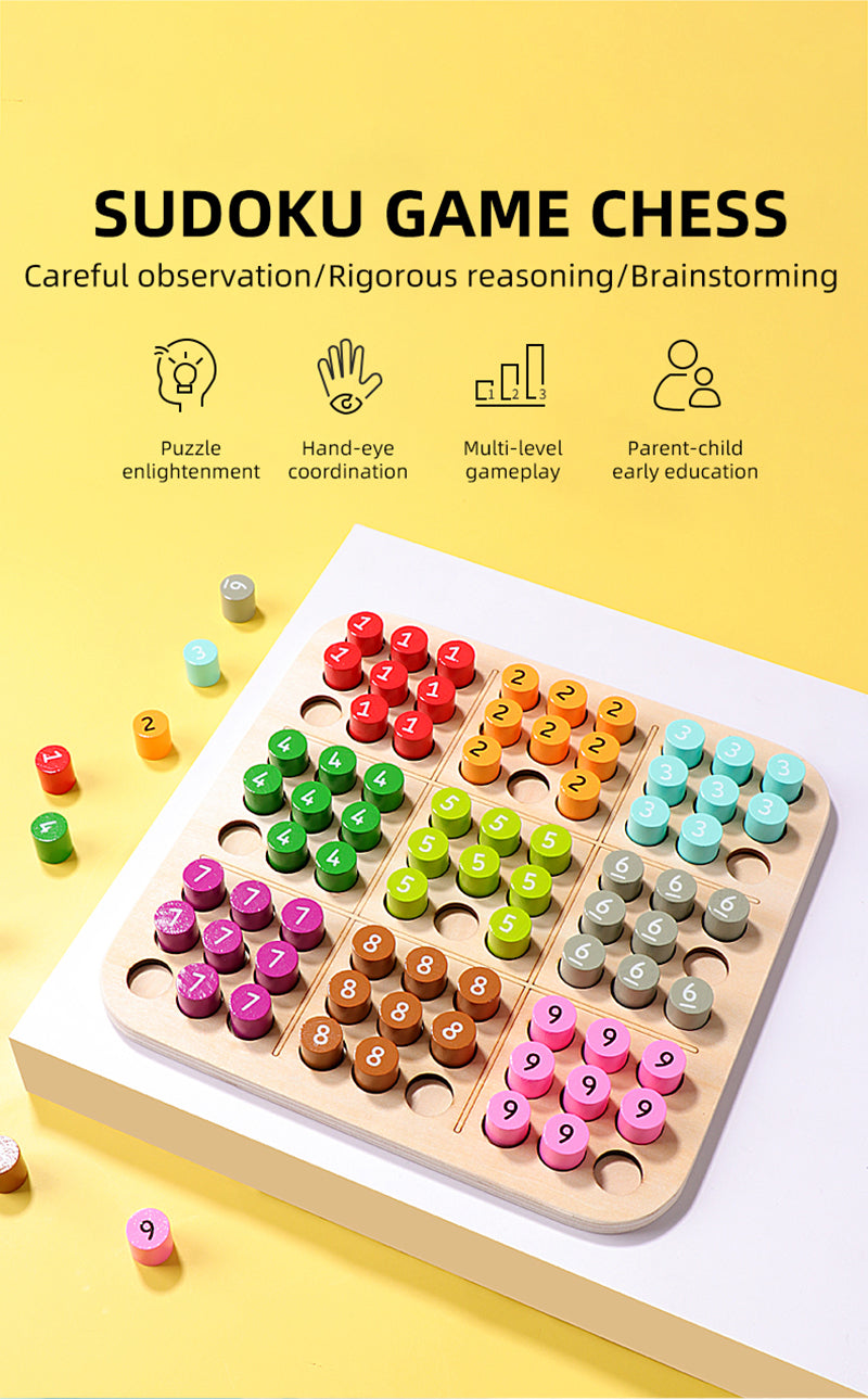 Wooden Sudoku Puzzle Game – Brain Development Toy for Kids & Adults
