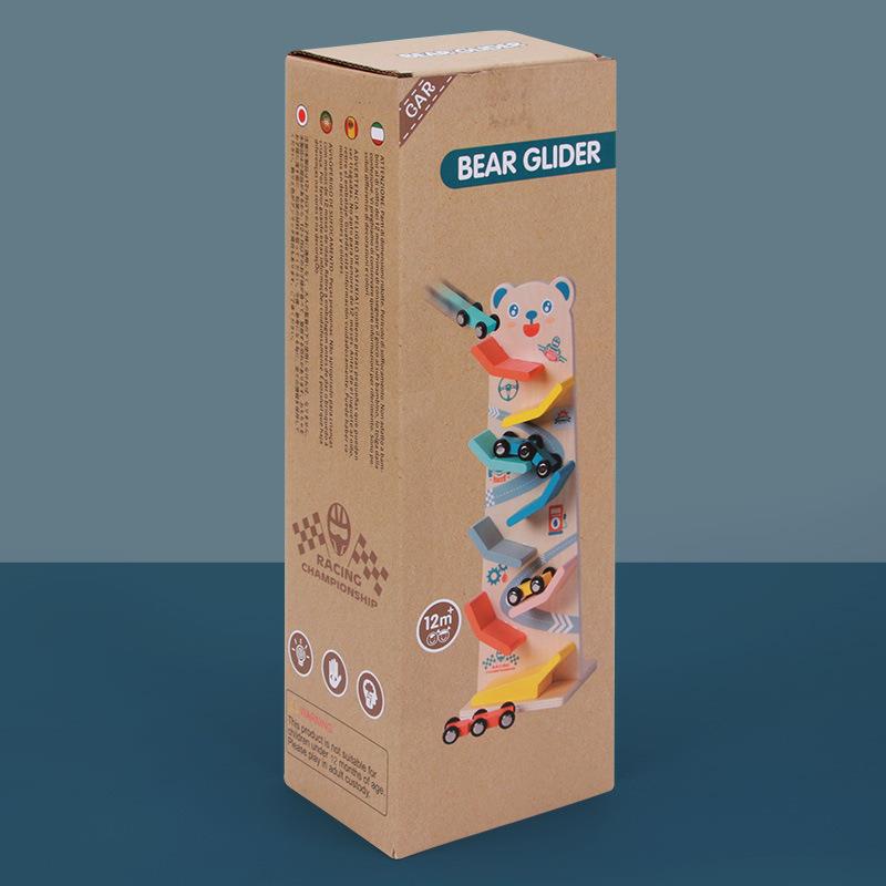 Wooden Bear Race Glider - Wooden Race Tracker - Multi-layer Car Tracks