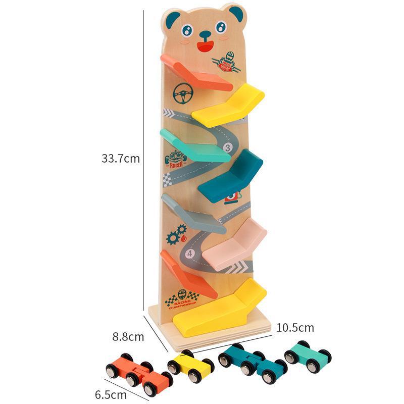 Wooden Bear Race Glider - Wooden Race Tracker - Multi-layer Car Tracks