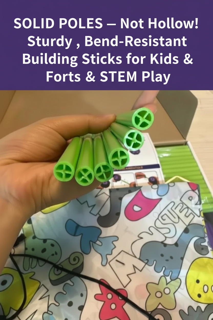 100-piece kids fort building kit with connecting poles and balls