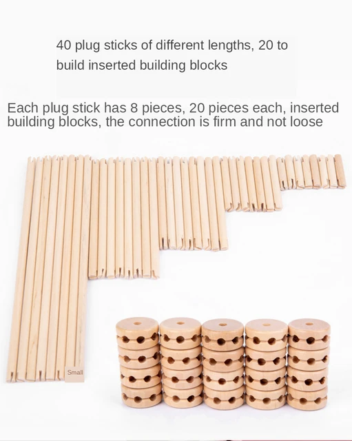 Wooden Fort Building Kit 60 Pieces DIY wooden Fort toytribe