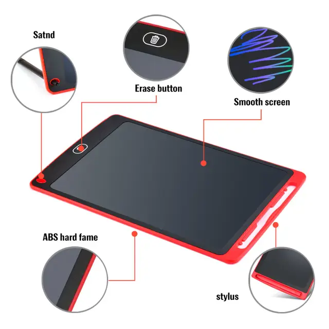 LCD Writing Tablet 12-inch – Multi-Color Digital Screen Drawing Board