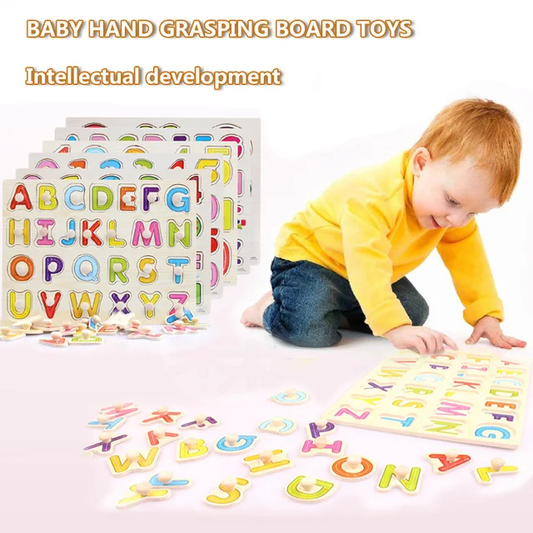 Alphabet Peg Board Puzzle – Wooden Educational Alphabet Puzzle for Kids