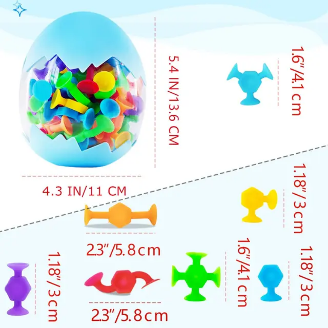 Suction Cup Toys 48pcs – Sensory Fun for Toddlers, Autistic Children & Travel Play