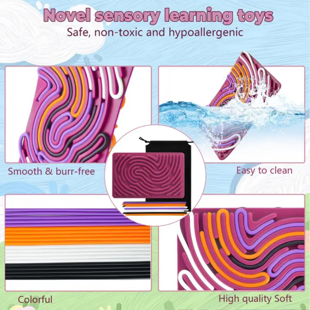 Sensory Activity Board – Quiet Fidget Toy for Stress Relief & Fine Motor Skill- Brown color