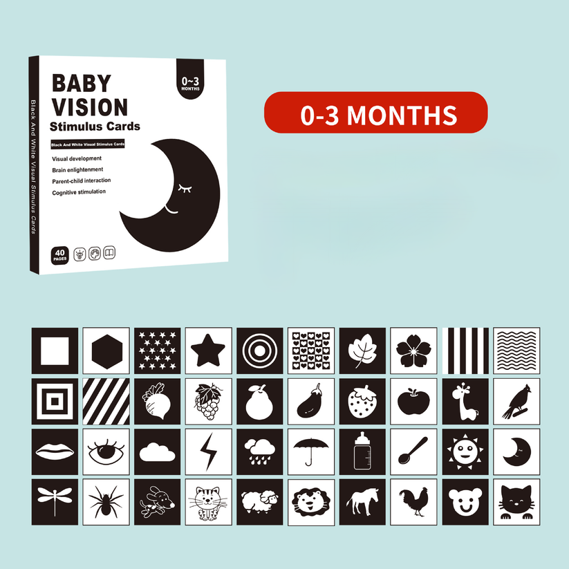 High-Contrast Baby Sensory Cards - Ideal for Early Visual Stimulation