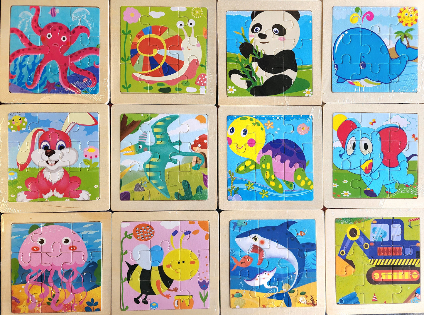 5x Wooden Jigsaw Puzzles – Fun Kids Puzzle Set