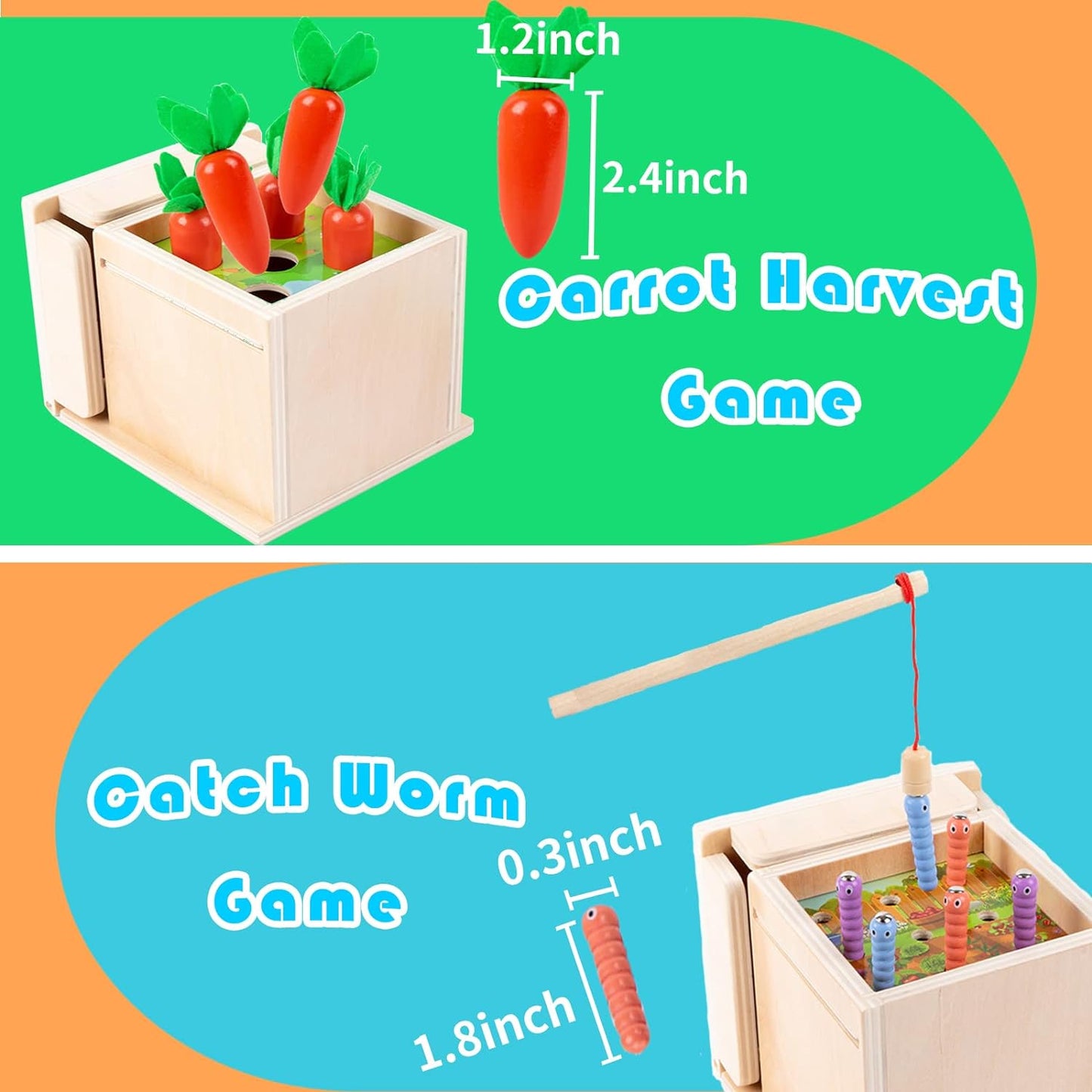 4-in-1 Montessori Wooden Play Kit – Fine Motor Skills Toy for Toddlers