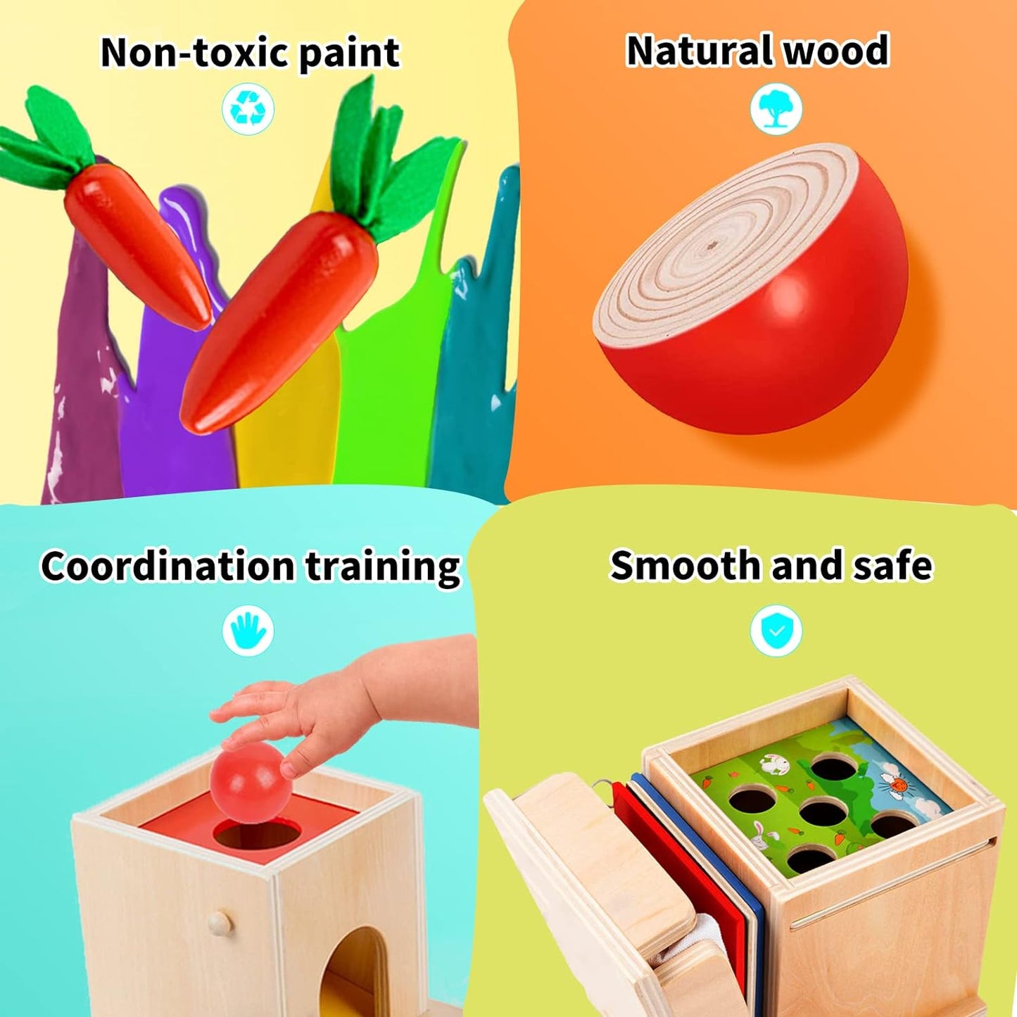 4-in-1 Montessori Wooden Play Kit – Fine Motor Skills Toy for Toddlers