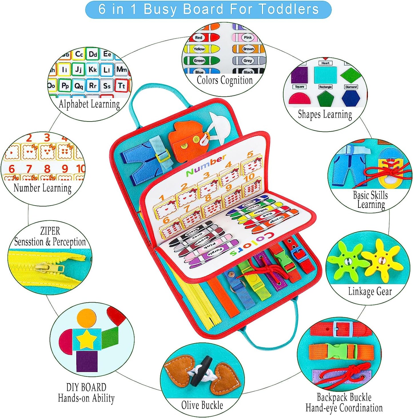 Montessori Busy Book – Space Theme – Preschool Learning & Travel Toy