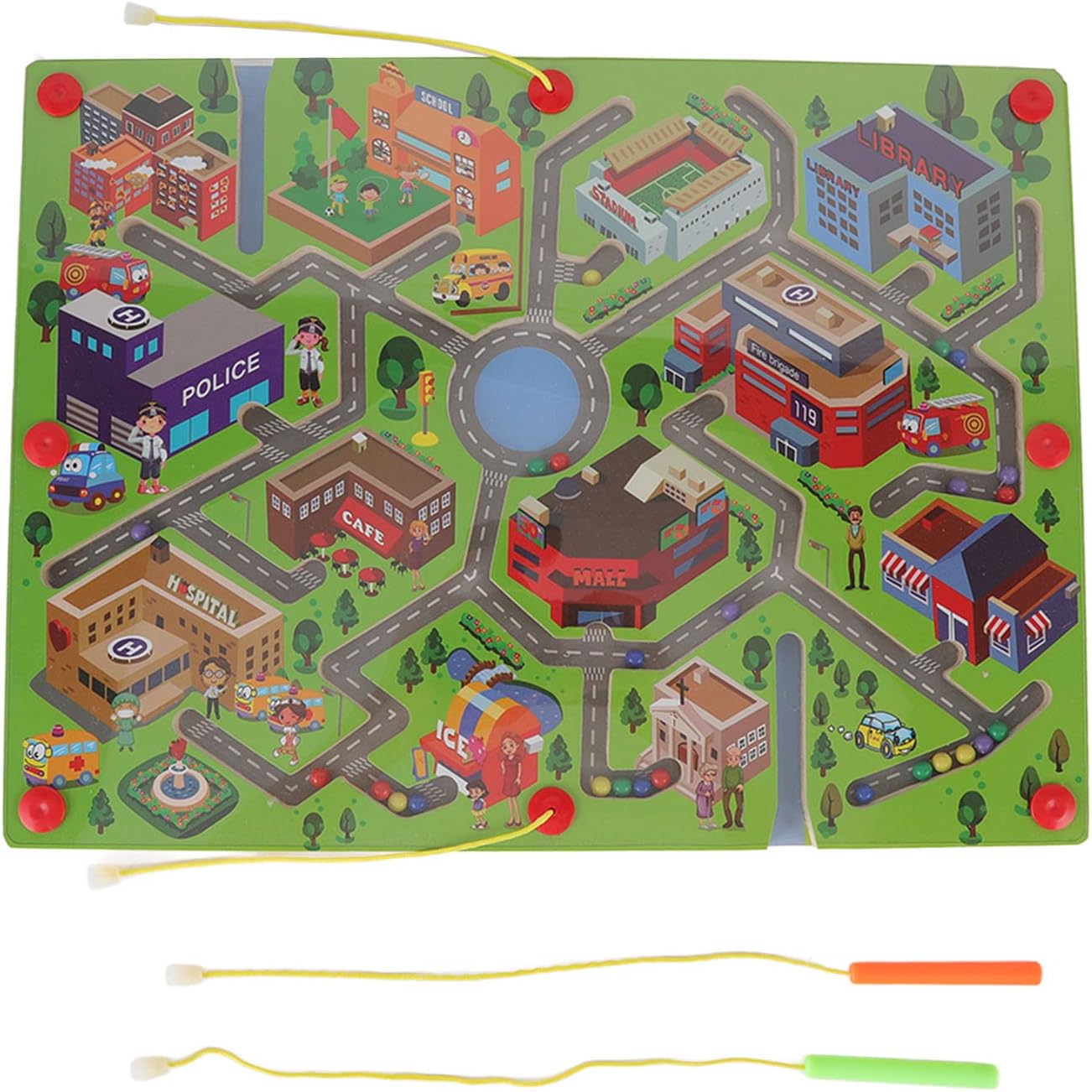 Kids Magnetic Maze Puzzle - City Traffic Learning Toy