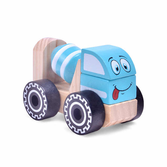 Wooden Stacking Cement Mixer Toy - Wooden Construction Cement Mixer