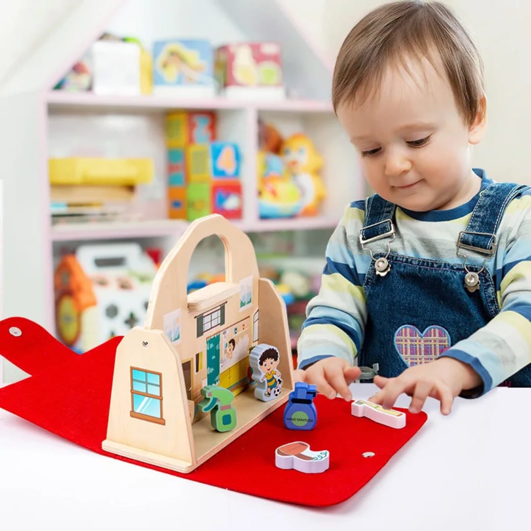 Wooden Toy Toothbrush Toothpaste and Hand Sanitizer Accessories