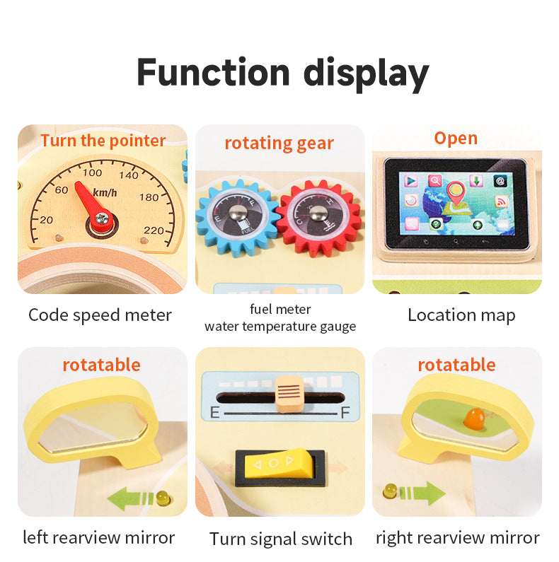 Montessori Wooden Busy Board for Toddlers – Interactive Car Toy