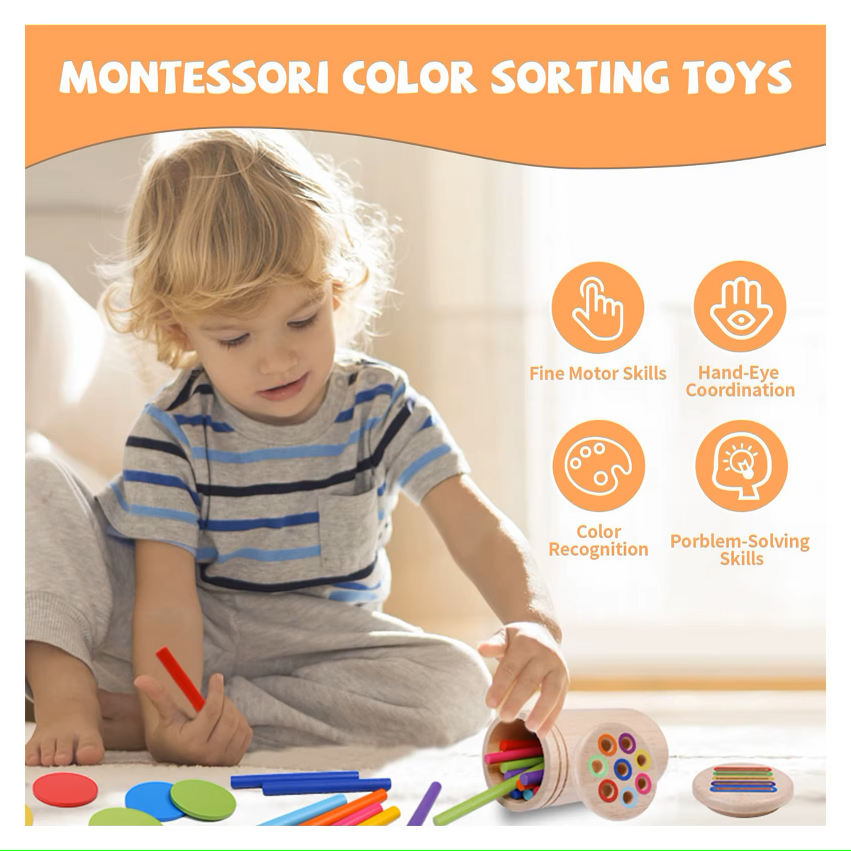 Montessori Color Sorting Toy for Toddlers | Ages 1–3 – toytribe