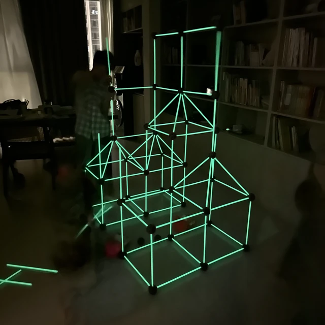 child building glow in the dark fort