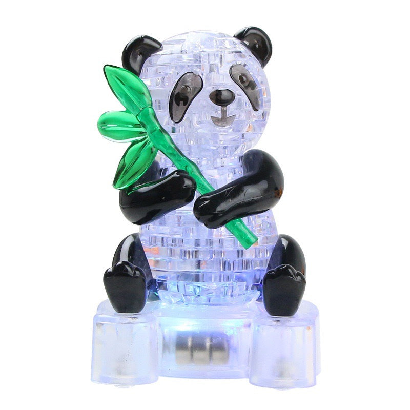 Crystal Puzzle 3D Panda Light-Up – 58 Piece Easy Brain Teaser Puzzle Gift