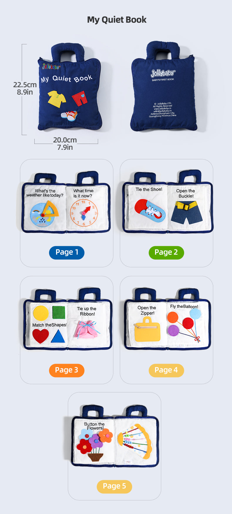 Montessori-Inspired Fabric Busy Books – Soft, Interactive Learning Toys for Toddlers (Choose from 4 Themes)