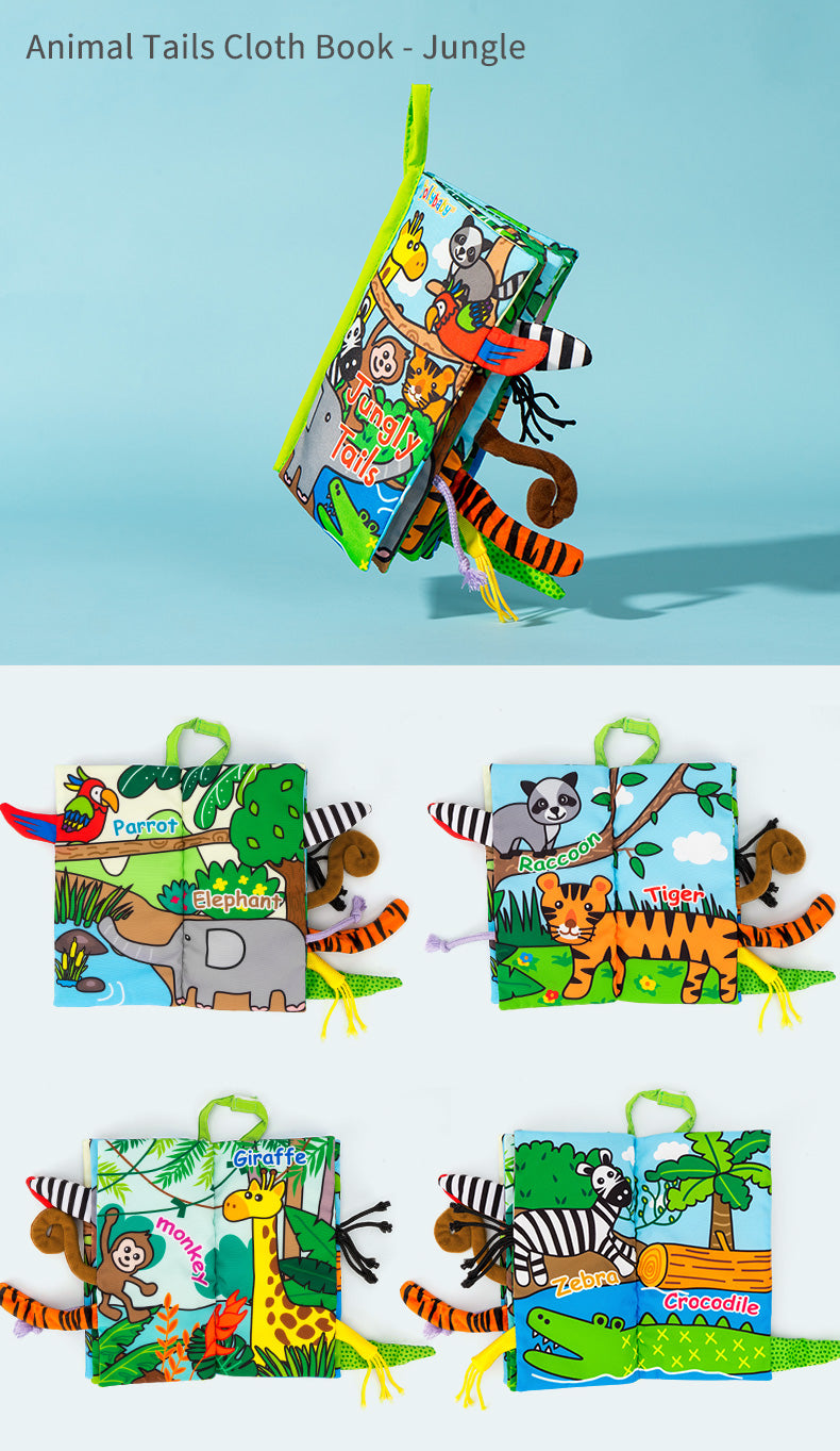 Jollybaby Animals Tail Book – Animal Tails Cloth Book – Baby First Book