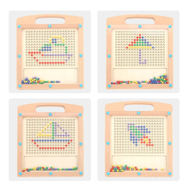 Montessori Magnetic Dots Board - Pattern making Toy for Kids 3+