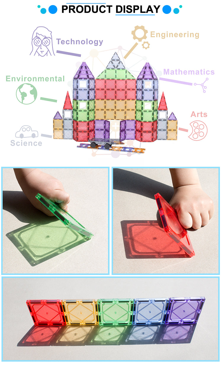 Magnetic Building Tiles 80pcs – STEM Toy for Kids, Ages 3+