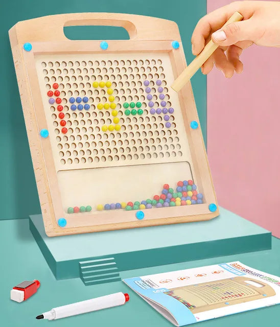 Montessori Magnetic Dots Board - Pattern making Toy for Kids 3+