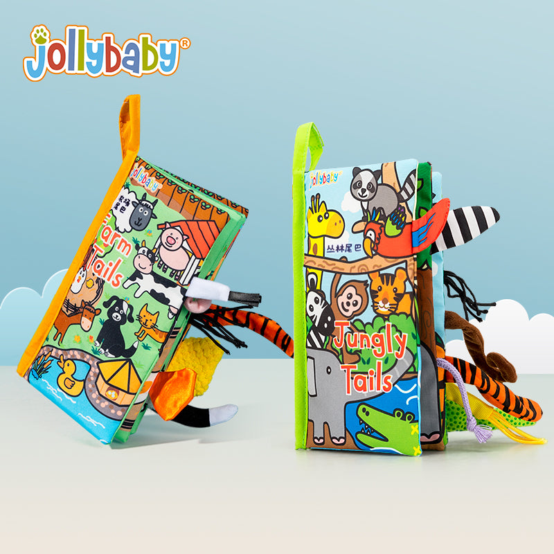 Jollybaby Animals Tail Book – Animal Tails Cloth Book – Baby First Book