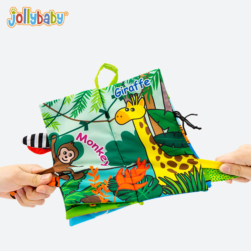 Jollybaby Animals Tail Book – Animal Tails Cloth Book – Baby First Book