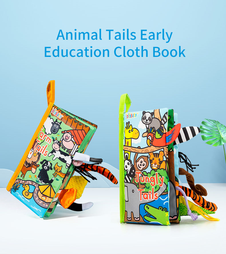 Jollybaby Animals Tail Book – Animal Tails Cloth Book – Baby First Book