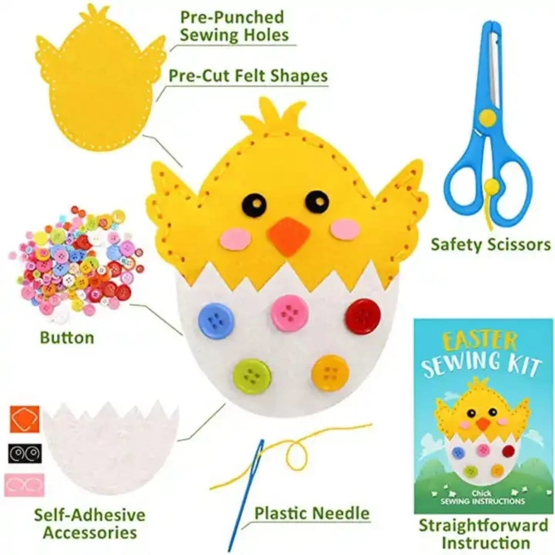 Kids Sewing Craft Kit - Creative Felt Activity Set for Kids (Multiple Themes)
