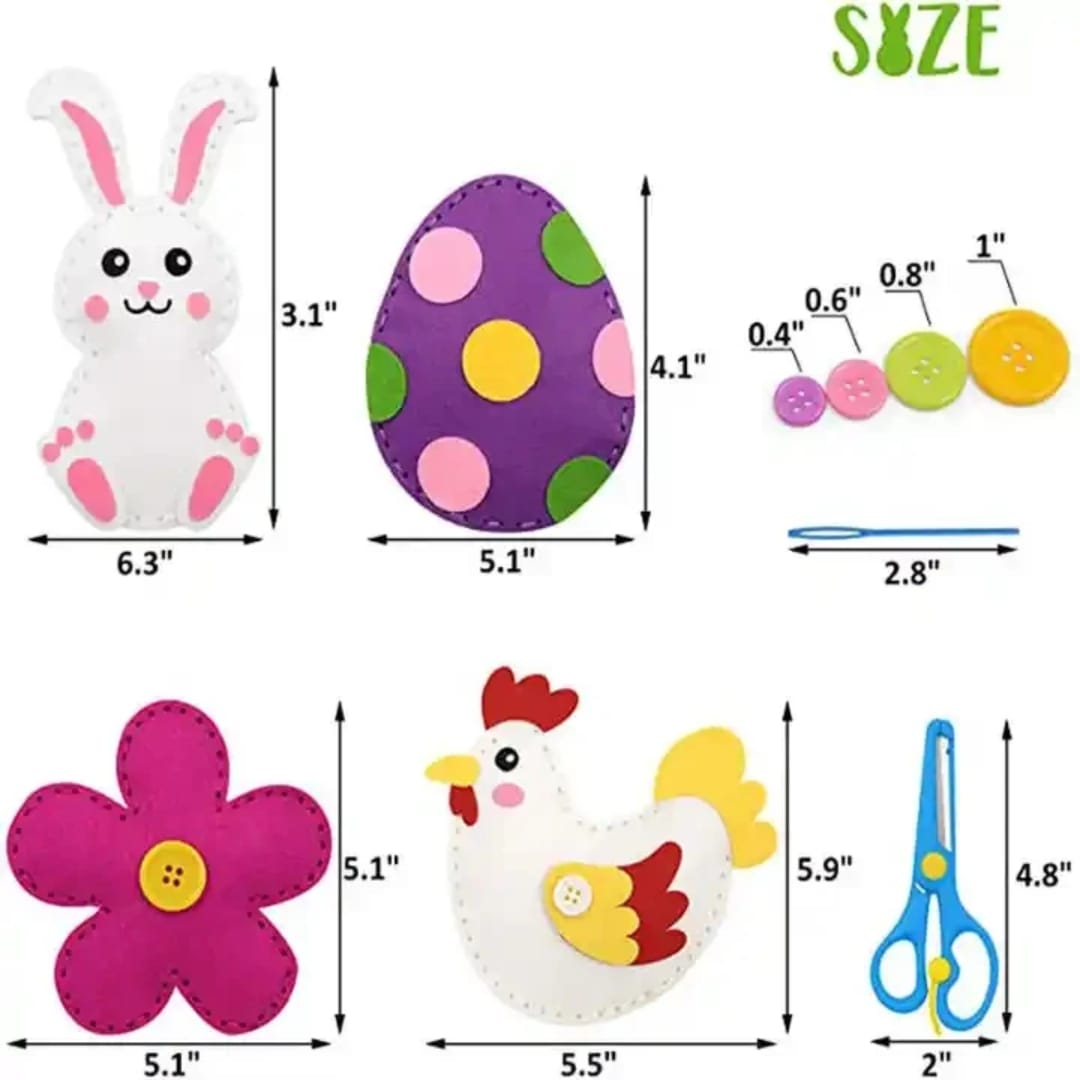 Kids Sewing Craft Kit - Creative Felt Activity Set for Kids (Multiple Themes)
